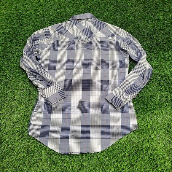 Vintage 80s Holt Shadow Pearl-Snap Shirt L 21x31 Long-Tails - Picture 2 of 11